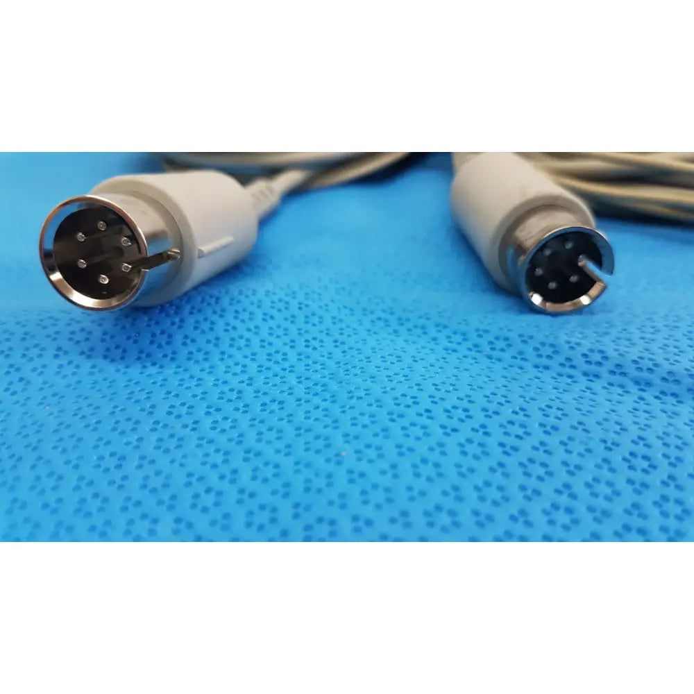 White medical-grade zoll 3-lead ecg ekg patient monitoring cable with metallic 9-pin connectors lot of 2